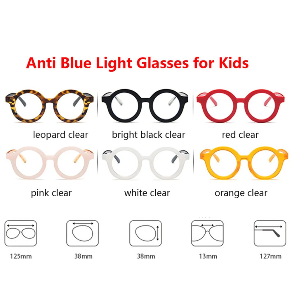 

YAMEIZE Kids Anti-blue Light Glasses Frame Retro Round Eyeglasses Plain Glasses Children Eyewear Frames Optical Frame Goggle