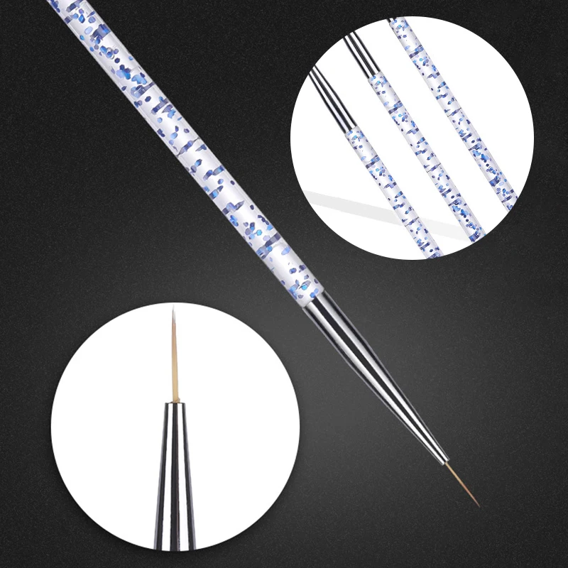 3Pcs/Set UV Gel Brush Nail Art Liner Drawing Painting Flower Pen Mixed Size Plastic DIY Tools | Красота и здоровье