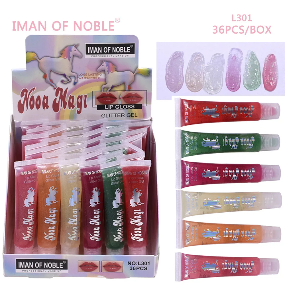 

Wholesale 36pcs Glitter Gel Lip Gloss Cute Colorless Girls Woman Kawaii Natural Moisturizing Lips Care Bulk Valentine's Gift