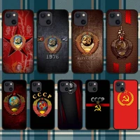 ruichi funda soviet union ussr flag cccp phone case for iphone 11 12 mini 13 pro xs max x 8 7 6s plus 5 se xr shell