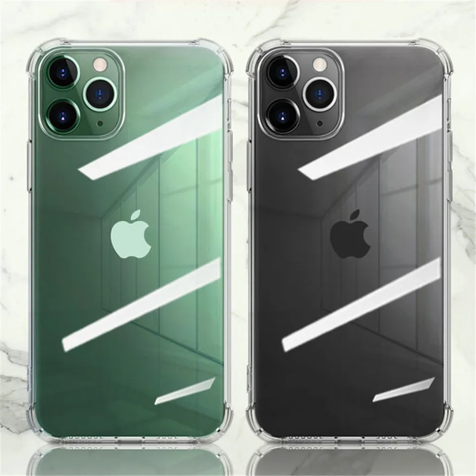 Прозрачный ударопрочный Мягкий силиконовый чехол для iPhone 12 11 Pro Max X XR XS 8 7 6 6S Plus SE