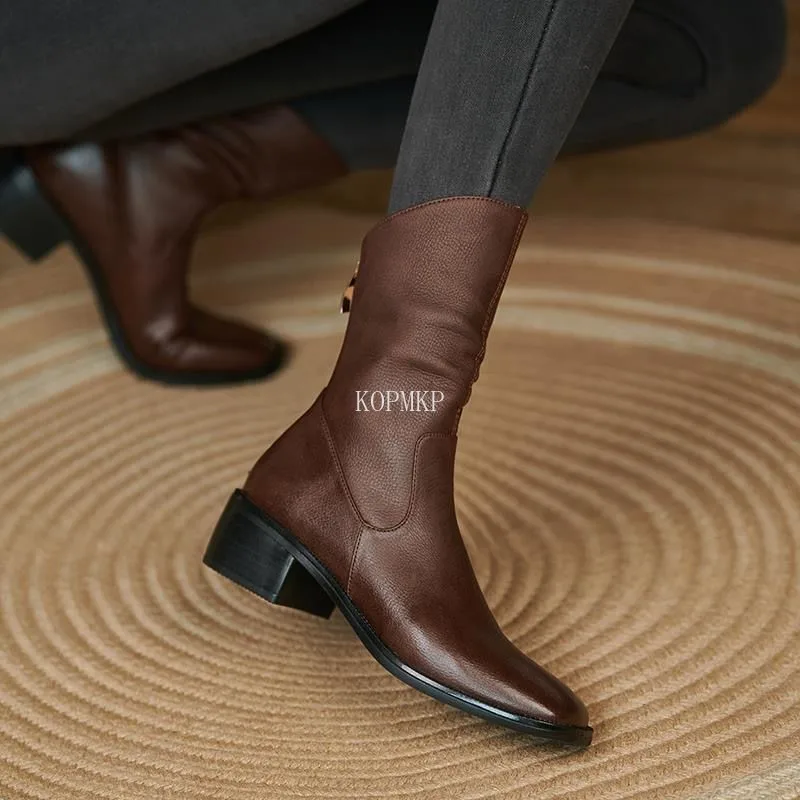 

Женские ботильоны 2022, кожаная зимняя обувь на платформе, женские теплые короткие ботинки на высоком каблуке, обувь Botas De Mujer, ботинки челси