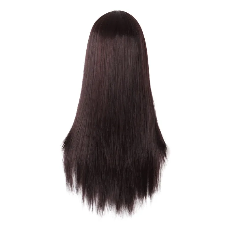 Dark brown MapofBeauty длинные прямые натуральные Розовые Желтые синтетические парики для женщин термостойкие коричневые золотые средняя часть волос Косплей парик - Цвет: Dark brown