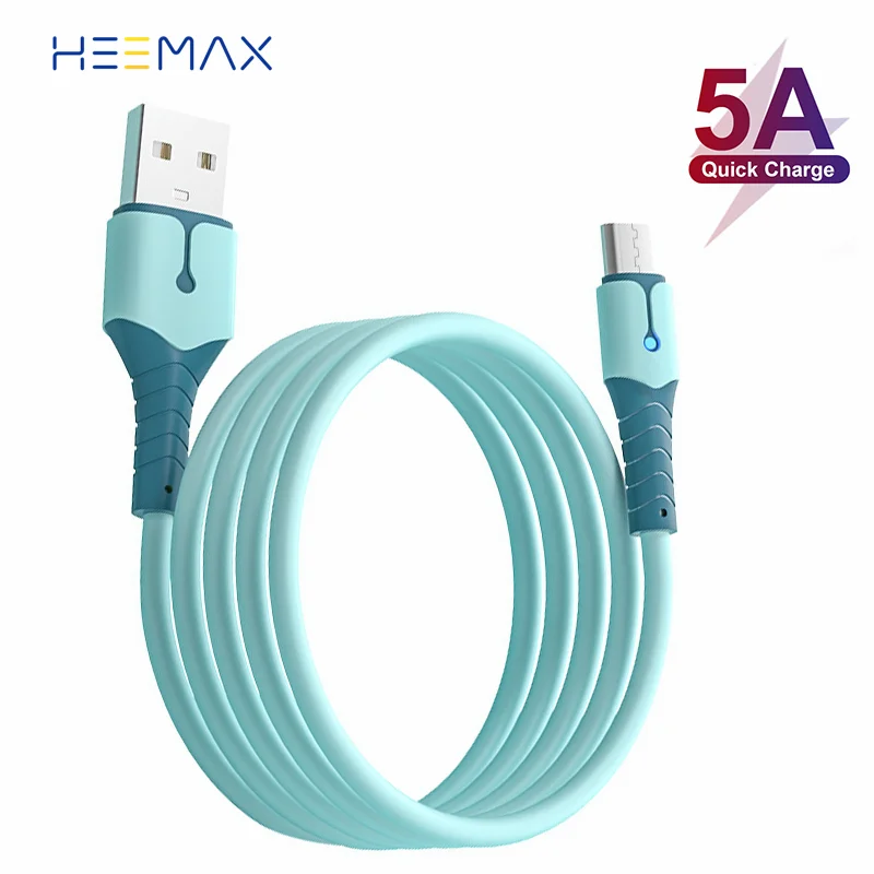 

5A жидкий силикон Micro USB Type C быстрое зарядное устройство кабель для IPhone Samsung Huawei Xiaomi Быстрая зарядка мобильный телефон кабель для передачи дан...