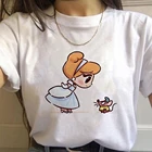 Футболка женская с принтом Золушки и мыши, милая рубашка в стиле Харадзюку, модная футболка с графическим принтом в эстетике, Ullzang