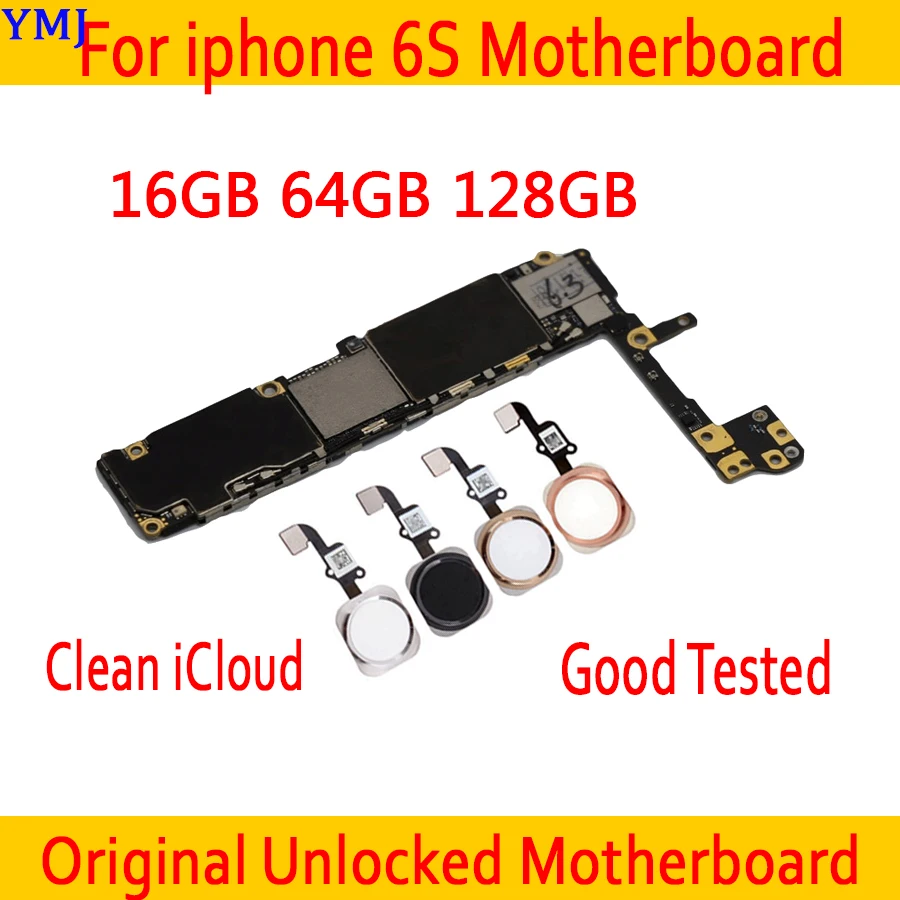 iCloud для iPhone 6S 4,7 дюймов материнская плата 16 Гб 64 Гб 128 ГБ разблокирована для iPhone 6S логическая плата с/без Touch ID