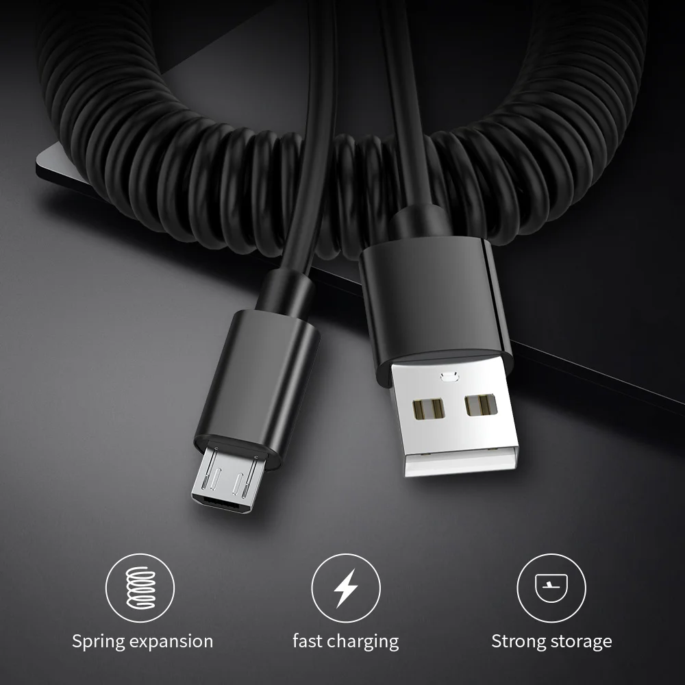 Micro usb type-C кабель Выдвижной пружинный зарядный кабель usb type c для huawei p20 litei Fast chager для samsung S9 8 Note 9