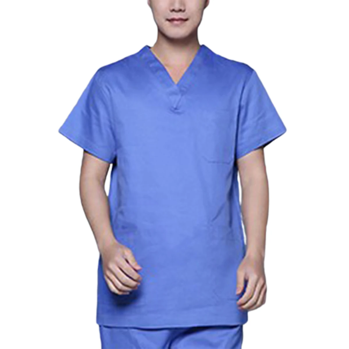 Рабочая Униформа унисекс мягкий дышащий комплект одежды с коротким рукавом V