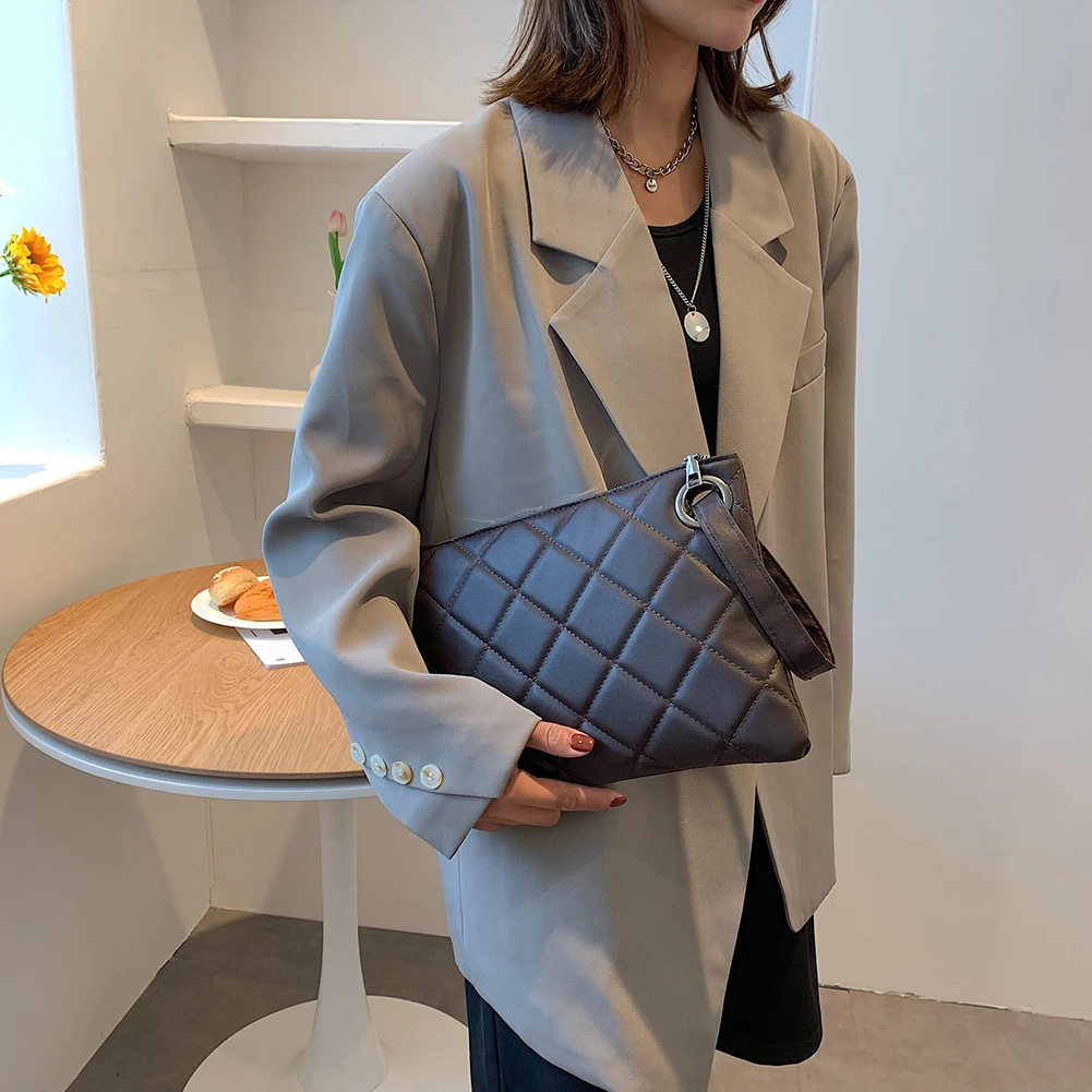 

Fashion Luxury Handbag Women Bags PU Leather Designer Vintage Lattice Envelope Bag Female Day Clutches 2021 new lady Clutch purs