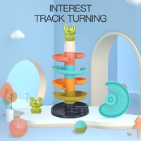 childrens fun orbit swivel rolling ball tower rattle ring toy baby early education puzzle stacking jenga bell toy christmas gift