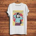 Кавайная японская забавная аниме-футболка Yokai girl для мужчин, новинка, белая Повседневная футболка для мужчин, манга, Отаку, уличная одежда унисекс