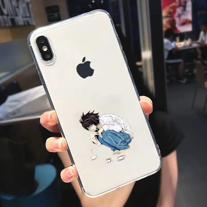 

Japan anime Death Note Phone Case Transparent soft For iphone 5 5s 5c se 6 6s 7 8 11 12 plus mini x xs xr pro max