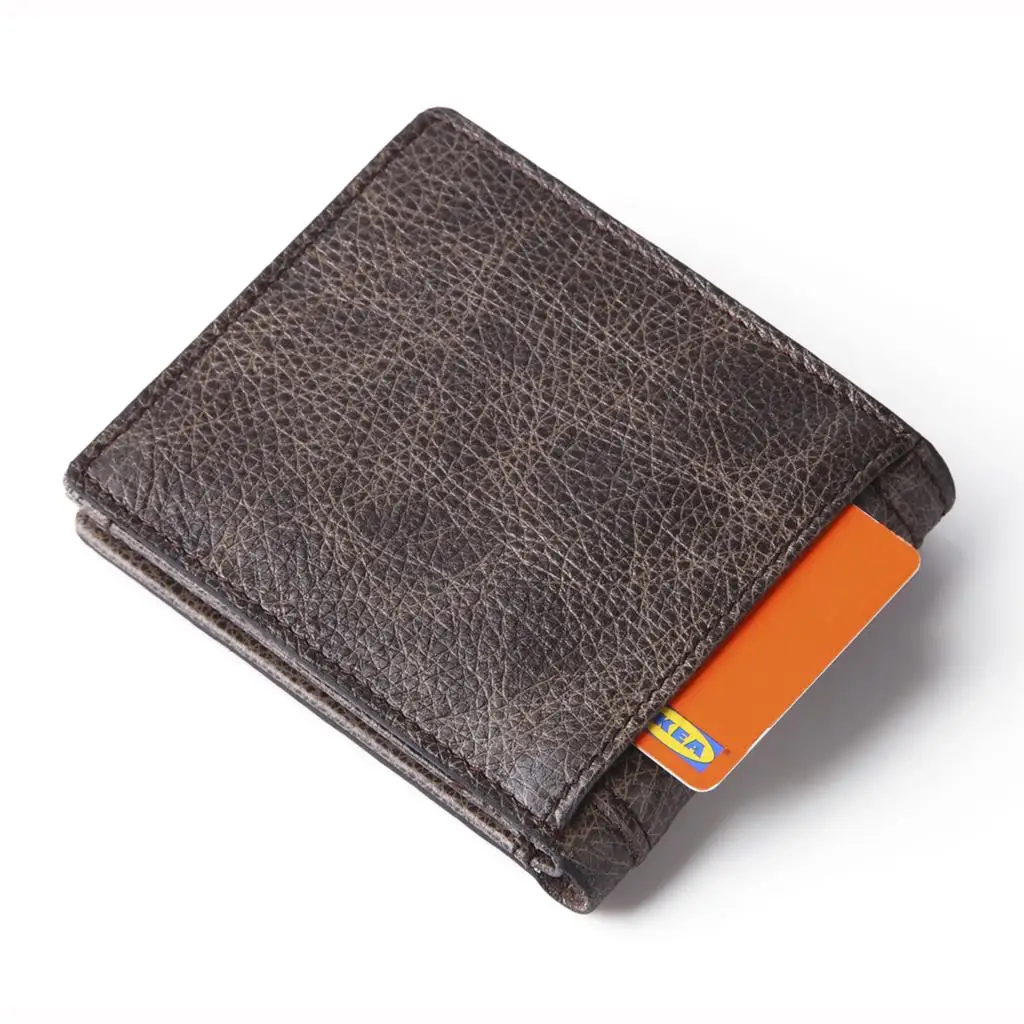 Винтажные мужские бумажники из воловьей кожи с карманом для монет мужской