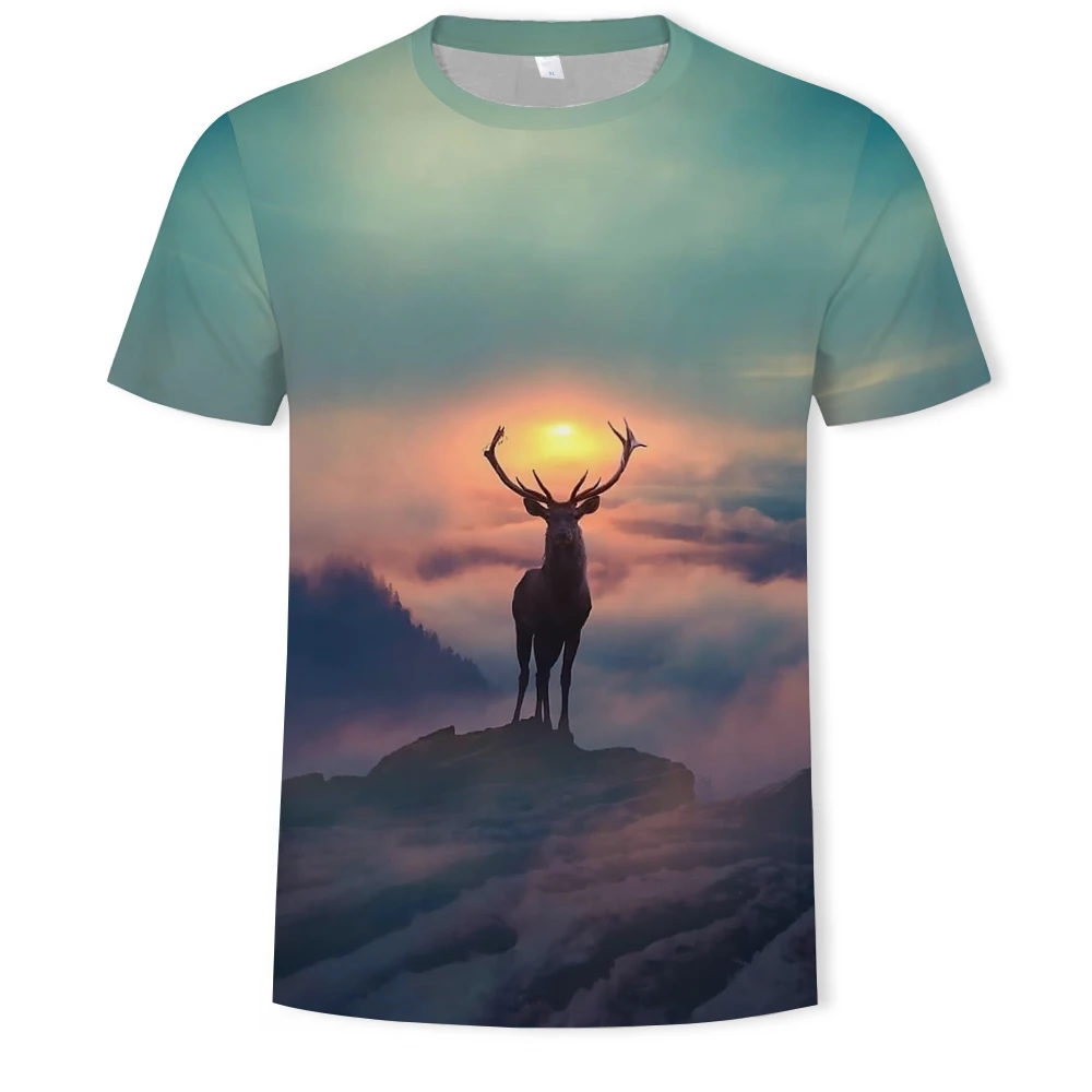 Мужская футболка с 3D принтом ночного неба звездного деревьев пейзажа