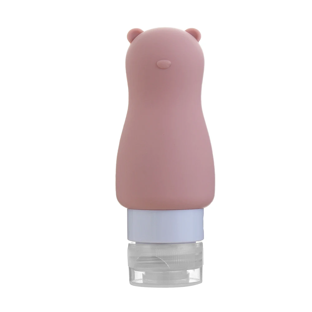 1-Nude Pink 90 мл 5 цветов портативная силиконовая бутылка для многоразового использования пустой Упаковочный пресс для лосьона шампунь Косметическая легкосжимаемая тара - Цвет: 1-Nude Pink