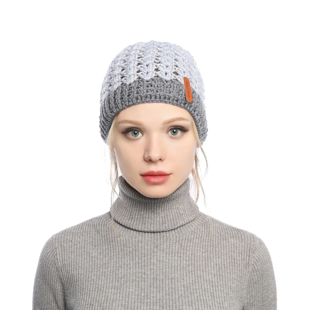 Europe, America, autumn and winter, new, matching, hole, cap, cap, empty top, knitted wool cap, ponytail cap, warm hat
