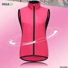 WOSAWE-женский водонепроницаемый светоотражающий жилет без рукавов, велосипедная куртка с длинным рукавом и капюшоном, ветрозащитная велосипедная куртка, уличные виды спорта