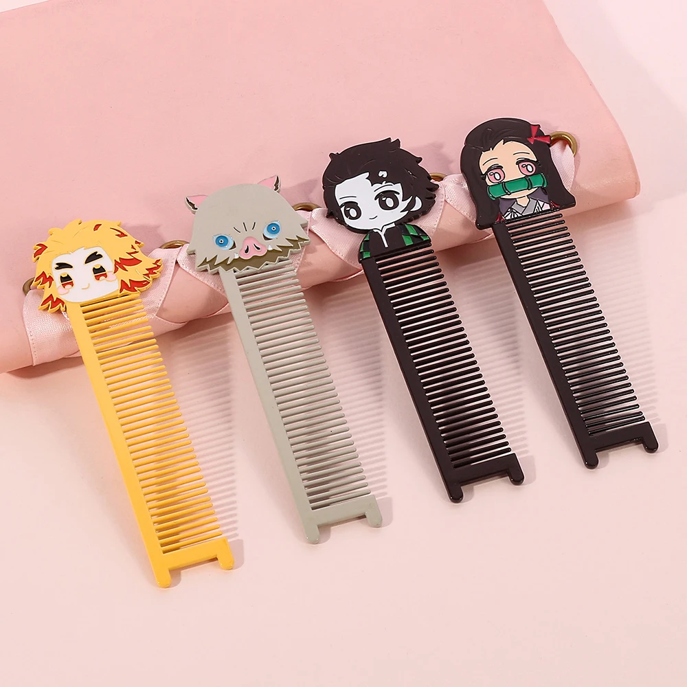 

Hair Brush Women Anime Cosplay Demon Slayer Mini Metal Comb Anti-static Hairdressing Beauty Tools Salon Accessaries Decoration