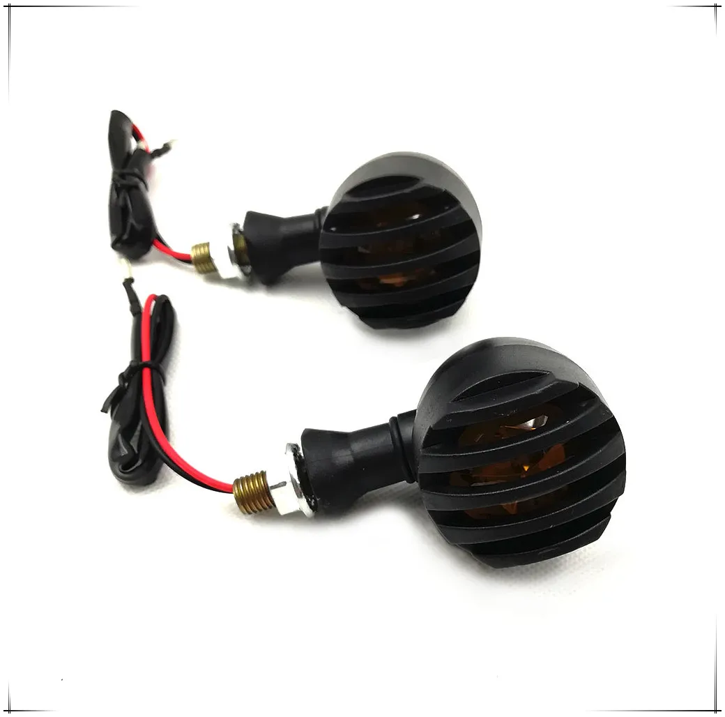 4 шт. мотоциклетная лампа в стиле ретро черная с грилем пуля янтарная мигалка