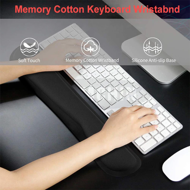 

Mouse Keyboard Pad Suit Anti-skid Ergonomic Mat Wrist Support Gaming Computer Office Laptop Soft Memory Foam Mouse Keyboard Mat