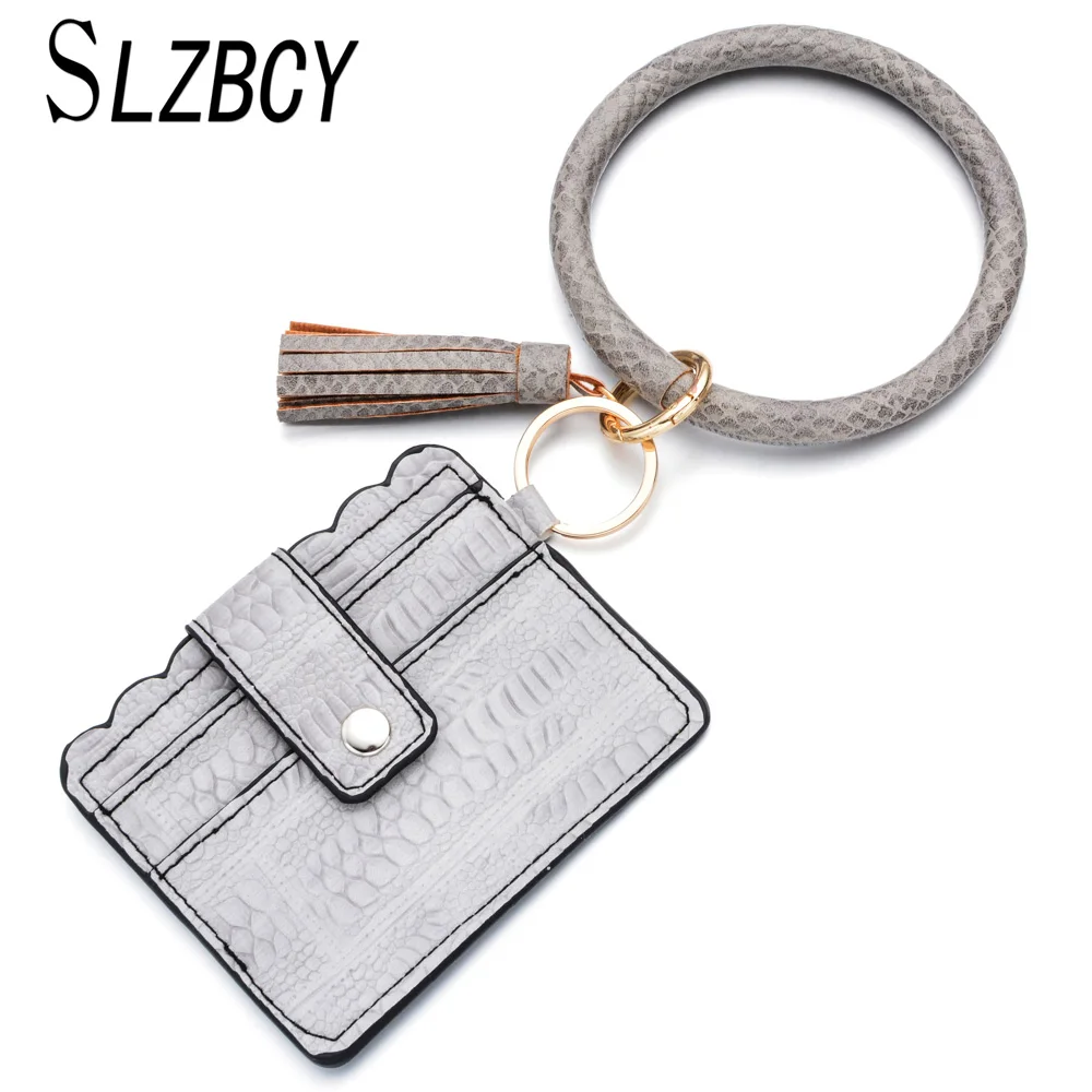 Новый модный кожаный браслет змеиная кожа с ремешком держатель для ключей