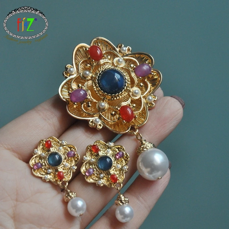 Новые великолепные Роскошные Броши F.J4Z для женщин модные булавки и серьги из