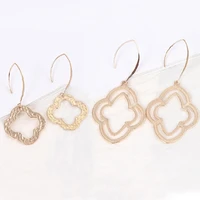 e5822 zwpon hammered cutout clover earrings for women fashion gold color morocco statement earrings jewelry wholesale