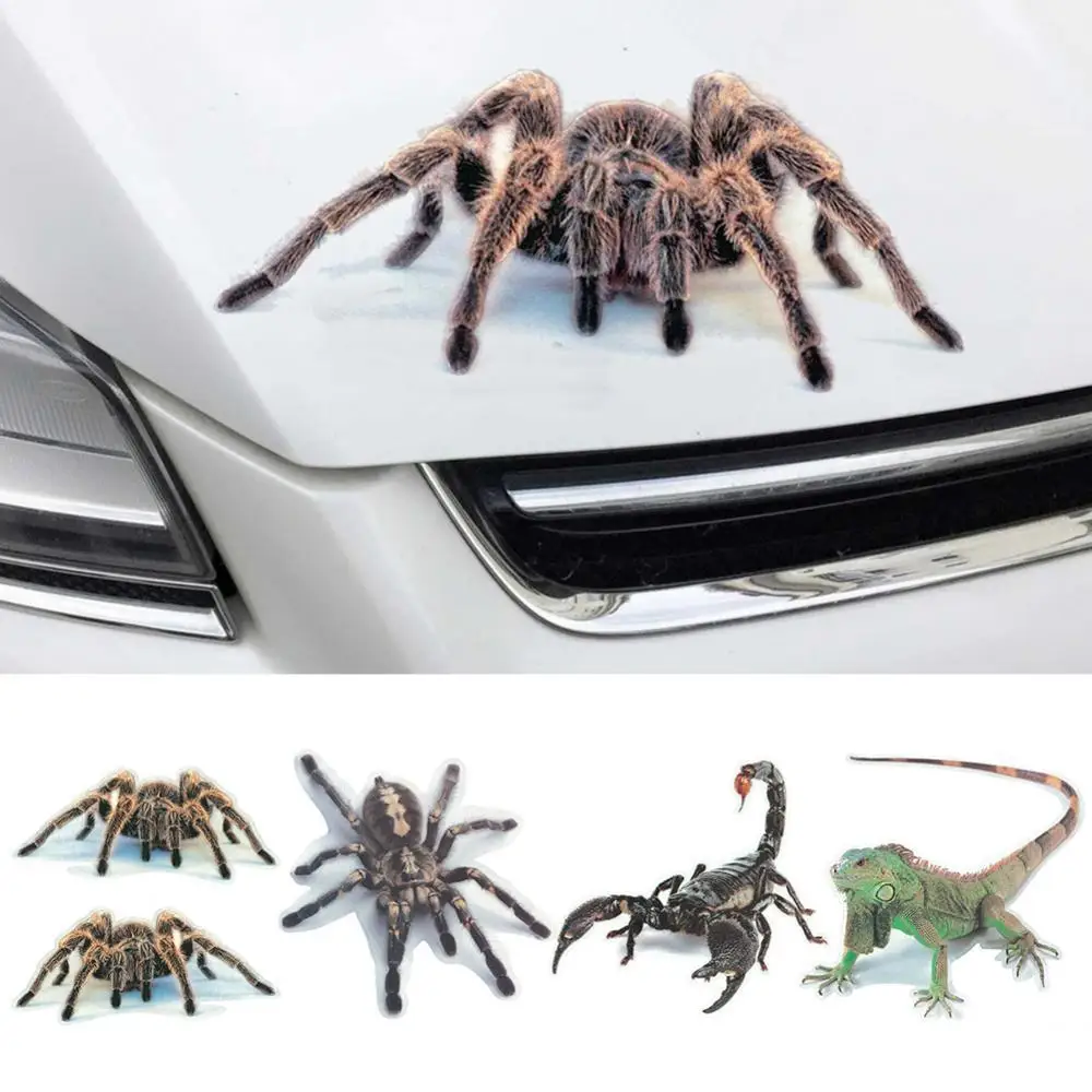 

70% Dropshipping!!3D Spider Lizard Scorpion Car Sticker Vehicle Window Mirror Bumper Decal Decor