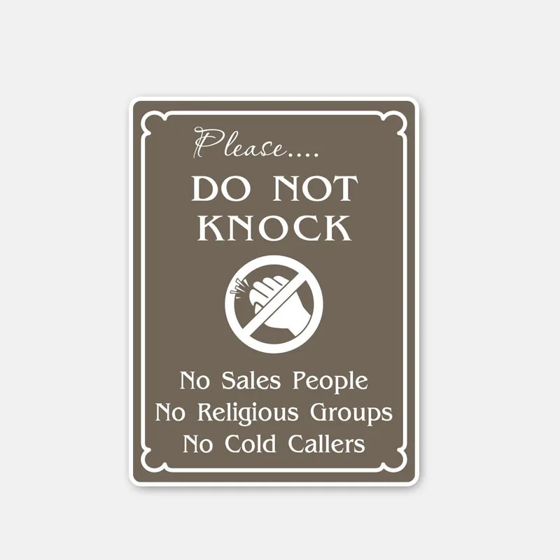 

Warning Car Sticker Please Do Not Knock No Sales Accessories Vinyl Decal Sunscreen waterproof Window Styling KK 11cm*8cm