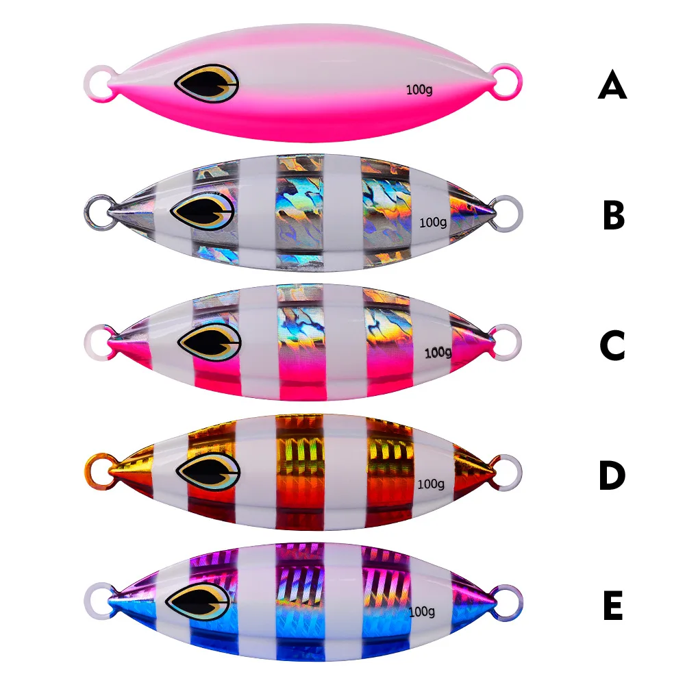 5Pcs/Set 40g60g80g100g150g200g Slow Jigging fishing Lure metal jig Spoon pesca Shore lures Fish Bass tuna bait saltwater