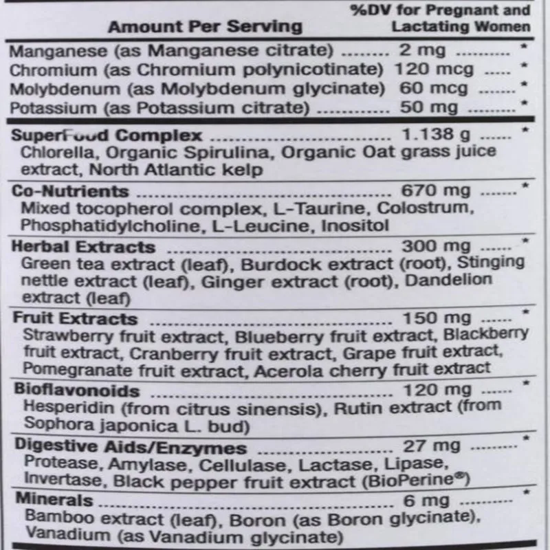 

Natural nutrition formula for postpartum nursing mothers, vitamins and minerals, 120 pieces