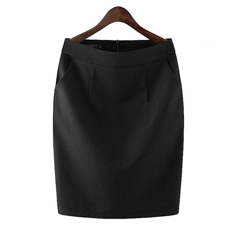 With Pockets Work Wear High Waist 7 Size Mini Formal Skirts Womens Office Lady OL 11COLOR Bodycon Vintage Black Pencil Skirt c49 images - 6