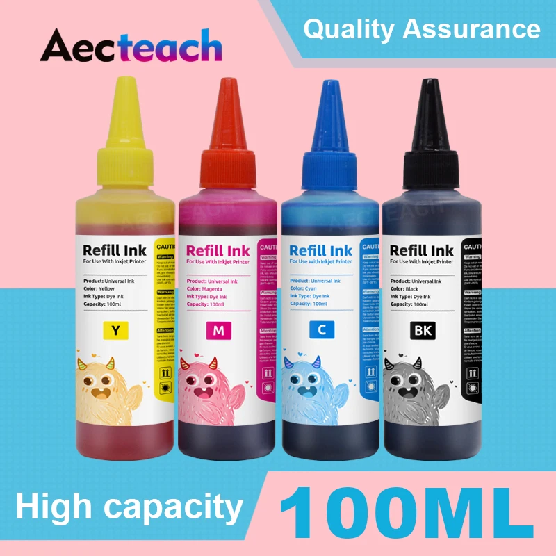 

Aecteach Universal 4 Color Dye Refill Ink Kit For Canon PG 545 CL 546 PG 545 XL Pixma MG3050 2550 2450 2550S 2950 MX495 Printer