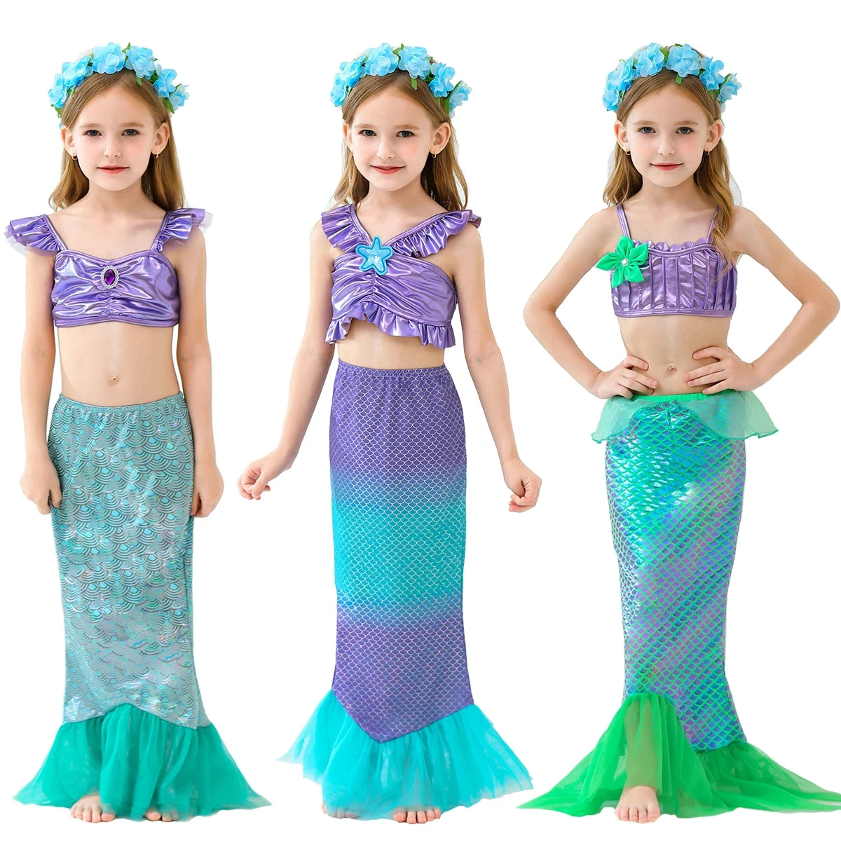 Платье принцессы Ариэль для девочек летнее платье вечевечерние в бассейне