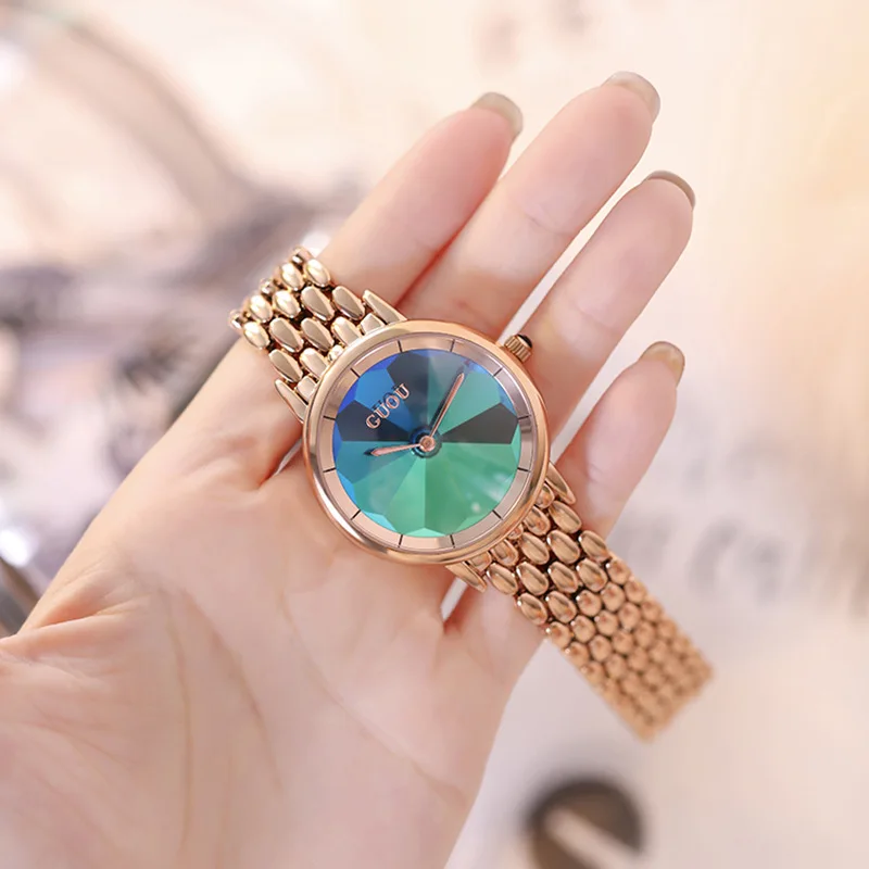 2019 Fashion Women Dress Watches Women  Chronograph Quartz Plated Classic Round Crystals Watch relogio masculino Casual Clock