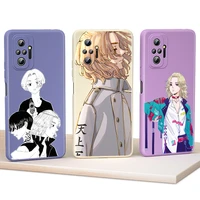 tokyo avengers for xiaomi redmi note 11 10 10s 10t 9 9s 9t 8 8t 7 7s 6 5 pro max plus 5g liquid silicone phone case