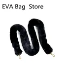 Ручка из черного меха для сумки Obag, 125 см, 1 шт., зимний аксессуар 2021