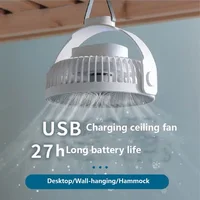 USB Mini Ceiling Fan Dormitory Mosquito Net Fan Desktop Portable Wall-Mounted Outdoor Fan 4-Speed Adjustment
