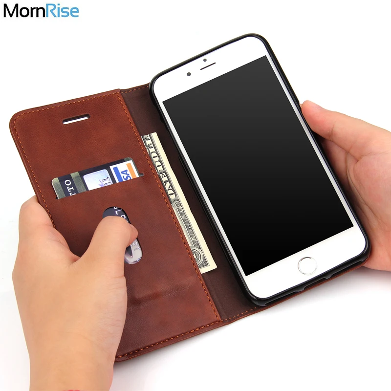 Для iPhone 7 чехол кошелек подставка для карт магнитный роскошный Ретро стиль кожа