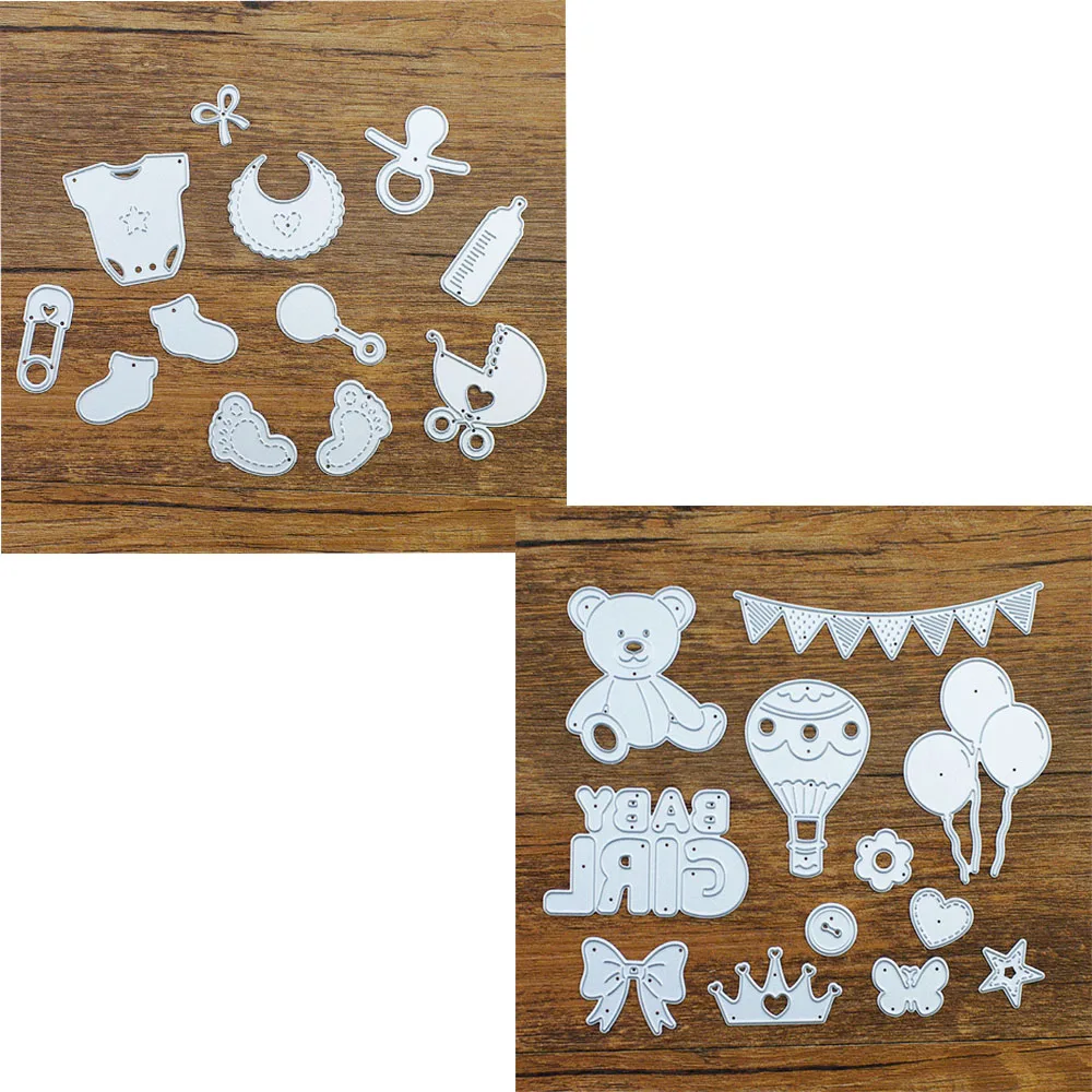 

GIRL BABY Metal Cutting Dies QITAI 2 SETS for DIY Scrapbooking Card Creative Decoration Die Cutters Craft Kids By Handmade MD415