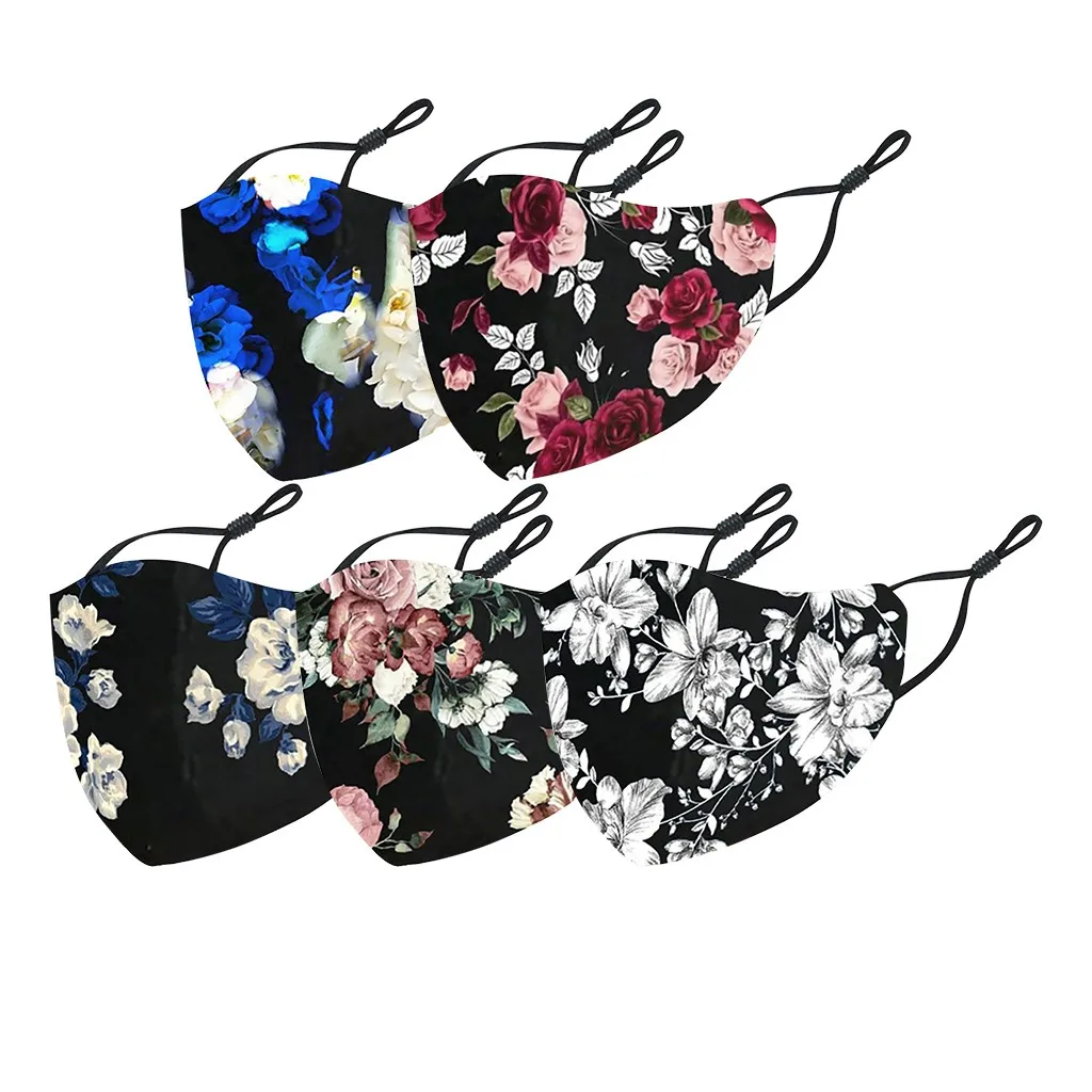 

Женская хлопковая маска для лица с цветочным принтом