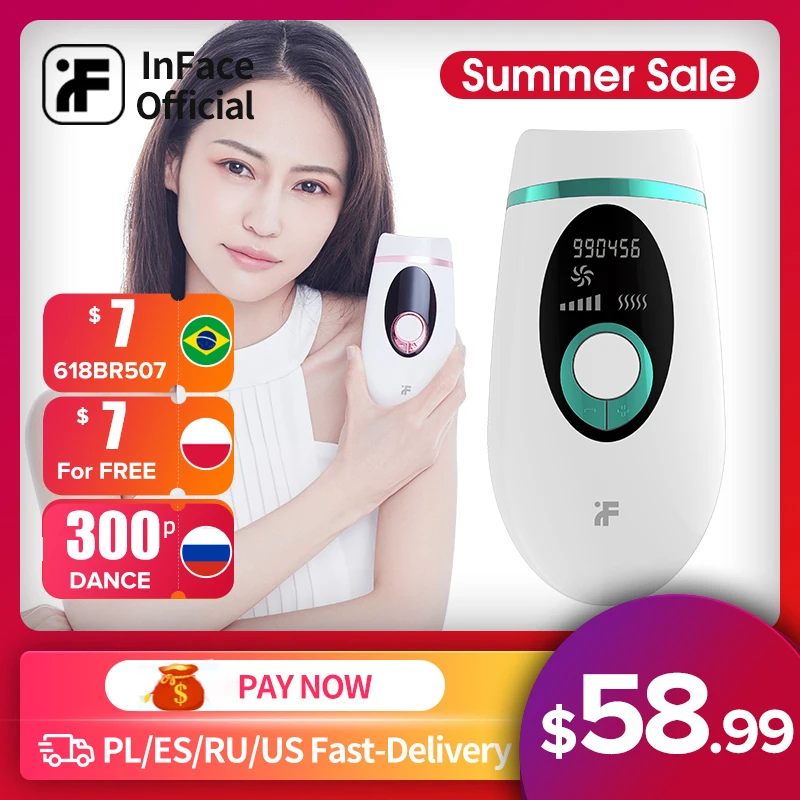  InFace IPL 900000 Flash постоянный IPL лазерная эпиляция волос удаление Электрический безболезненный резьбы всего тела для удаления волос 