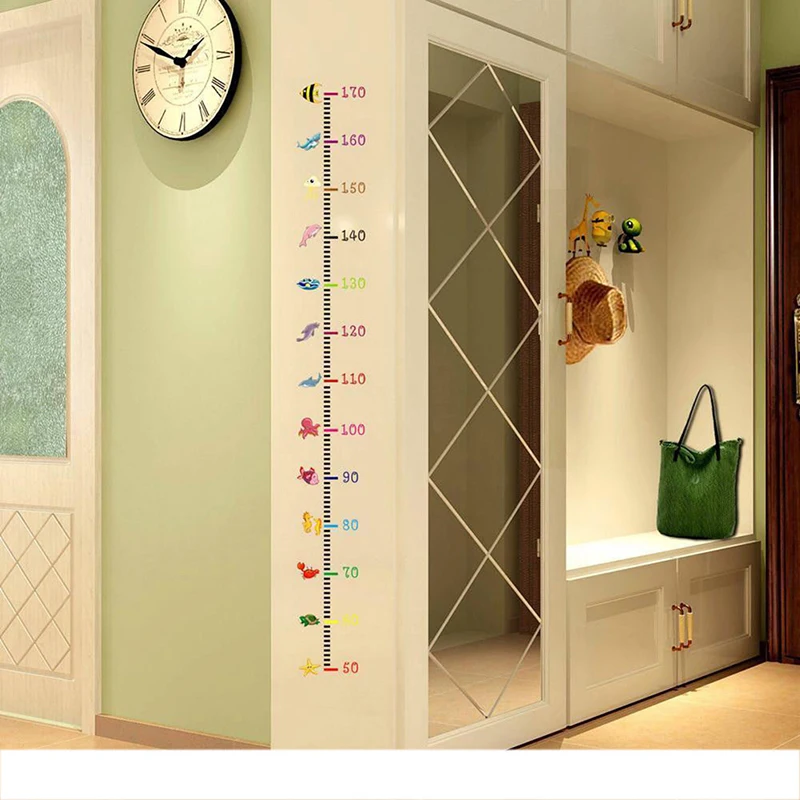 1 x детская Таблица для измерения роста мультяшная наклейка животное на стену |