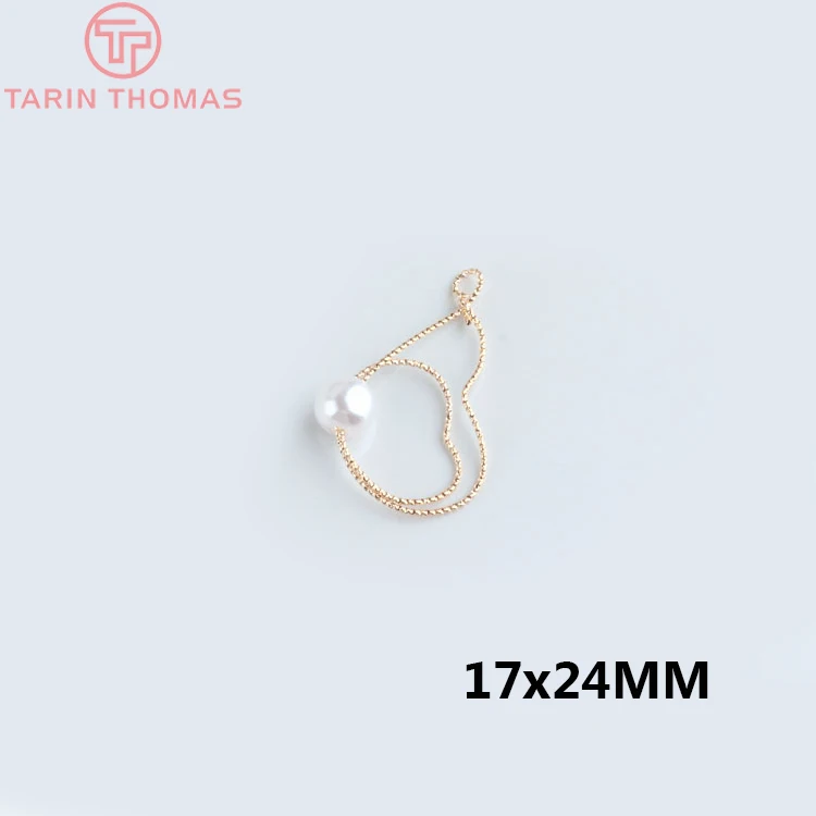 4 шт 24K позолоченные жемчужные круглые подвески в форме сердца Подвески для