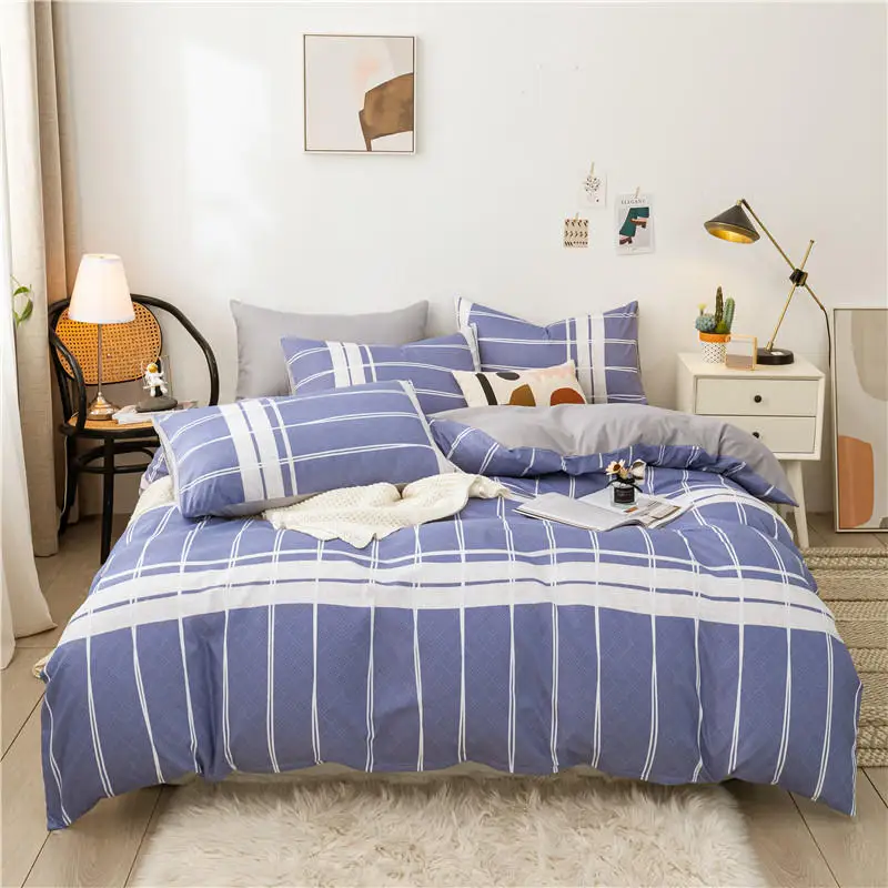 

Bedding Set For Double Bed Quilt Cover Set With Bed Linens Single/Queen/King Size Colcha De Cama Casal Solid Color Comforter