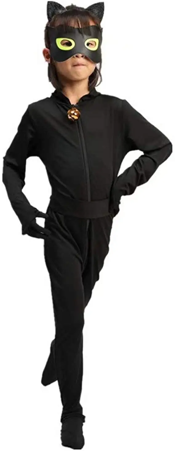 Детский Костюм Кошки-комбинезон для косплея с париком мальчиков и девочек на