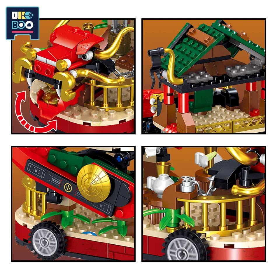 

372pcs City Ninja Mobile Dragon Car Building Blocks Ninjaed Vehicle Model Weapon Figure Assemble Bricks Toys For Children Boys