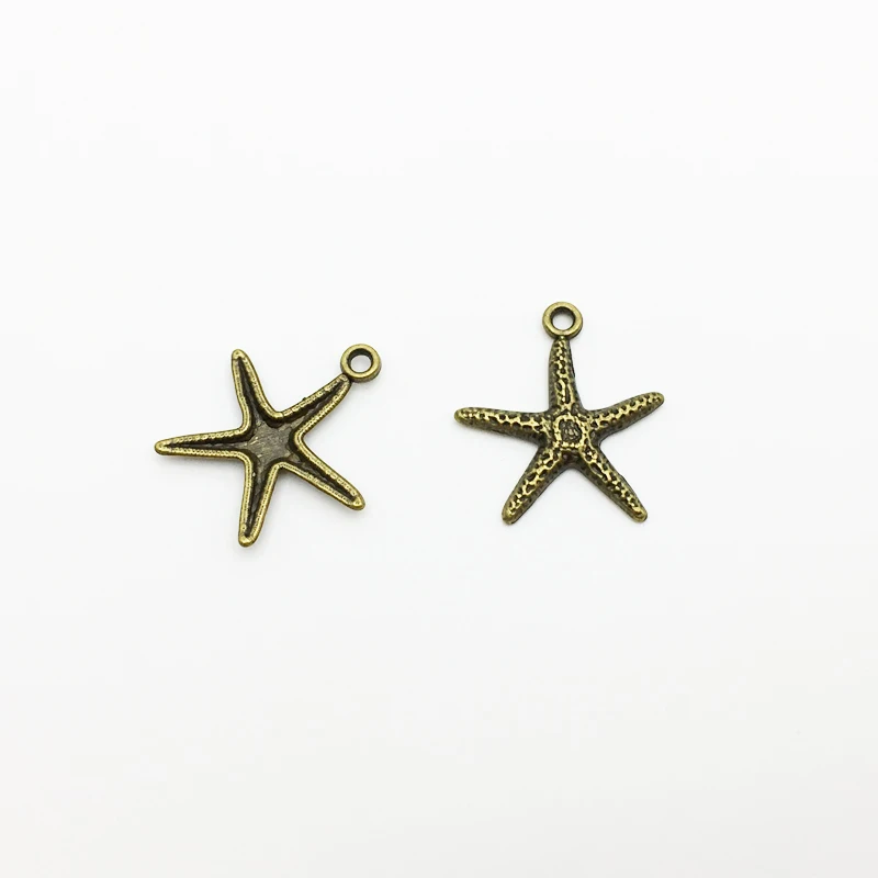 

30pcs/lot Starfish Charms 20*22mm Zinc Alloy Bronze Color Charm Pendants Fashion DIY Handmade Craft Jewelry Finding