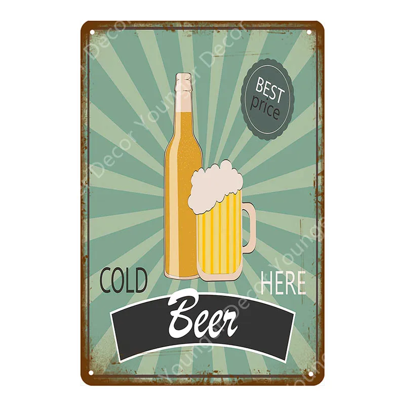 YD4217F Man Cave Drinks Beers Decoration Vintage Metal Tin Signs Gin Tonic Wine Plaque Shabby Chic Pub Bar Casino Poster Wall Art Decor - Цвет: YD4217F