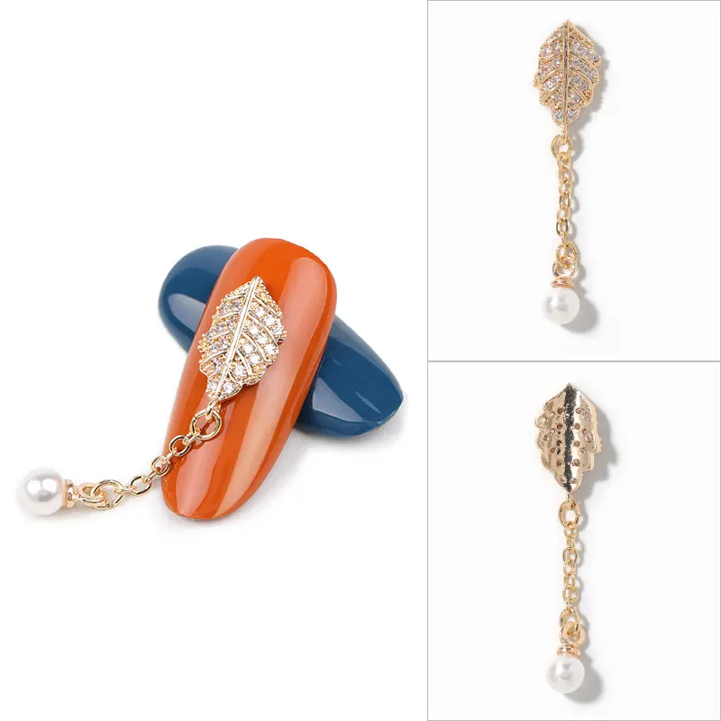 

2Pieces 3D Metal Zircon Nail Art Jewelry Japanese Nail Decorations Top Quality Zircon Crystal Manicure Zircon Diamond Charms